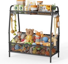 Full Metal Dog Toy Basket, 23.6"x11.2"x7.9" Large Dogs Toy Bin with Storage