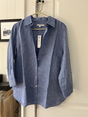 Chico's Women's Light Blue Linen Shirt Size 1.5 NWT