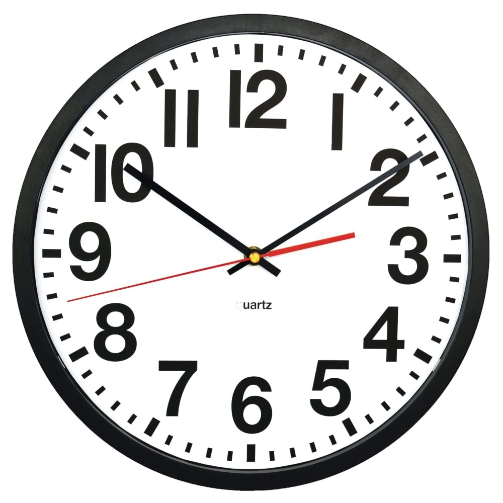 Tempus Contemporary Wall Clock, Battery Operated, Silent, Black 13",