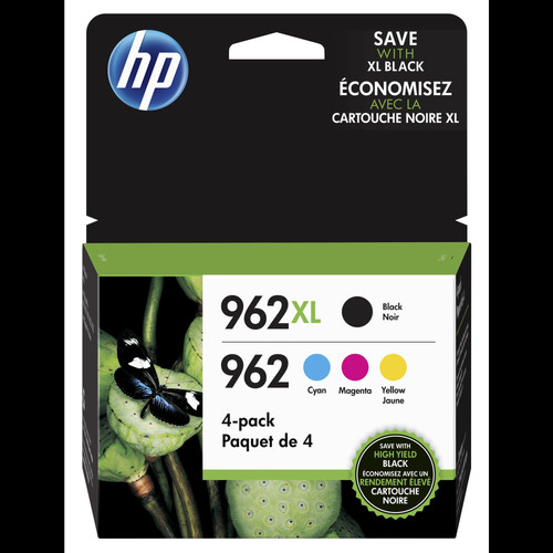 HP 962 / 962XL Black/Cyan/Magenta/Yellow Ink Cartridges, Pack Of 4 Cartridges
