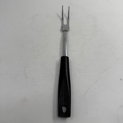 EKCO Stainless Carving Fork Black Plastic Handle Roast Meat Kitchen Utensil