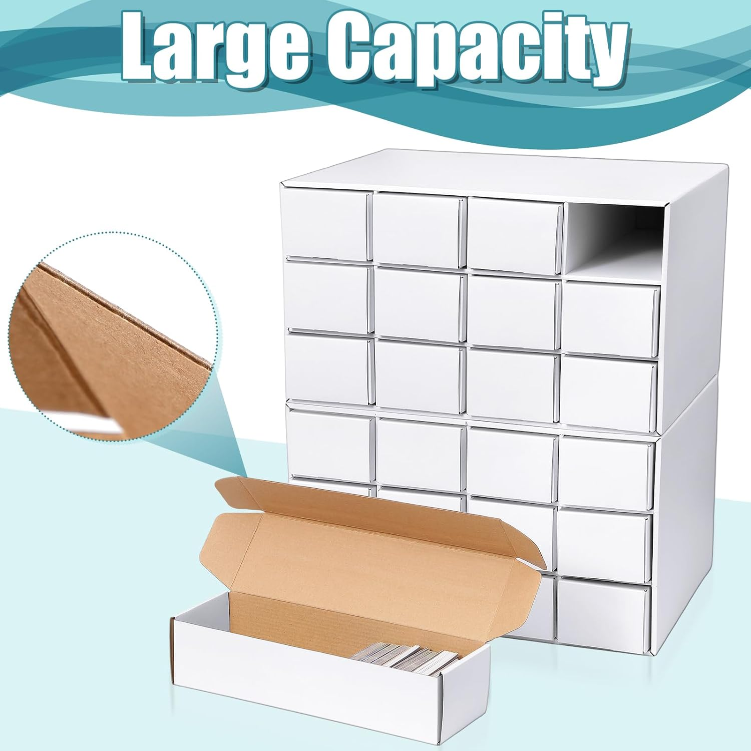 24 Pack Trading Card Storage Box Cardboard Sports and Gaming Card