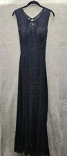 Womens Long Dress 4 Black Crochet Flare NYE Y2K Fairy Whimsigoth Victorian