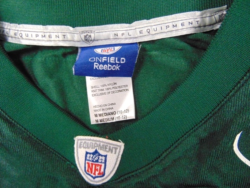 NWOT REEBOK NFL NEW YORK JETS SANTONIO HOLMES GREEN JERSEY SIZE YOUTH M (10-12) - Picture 3 of 4