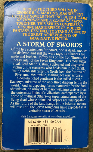 A Storm of Swords, George RR Martin, 1st edition paperback, 1st printing - Picture 2 of 6