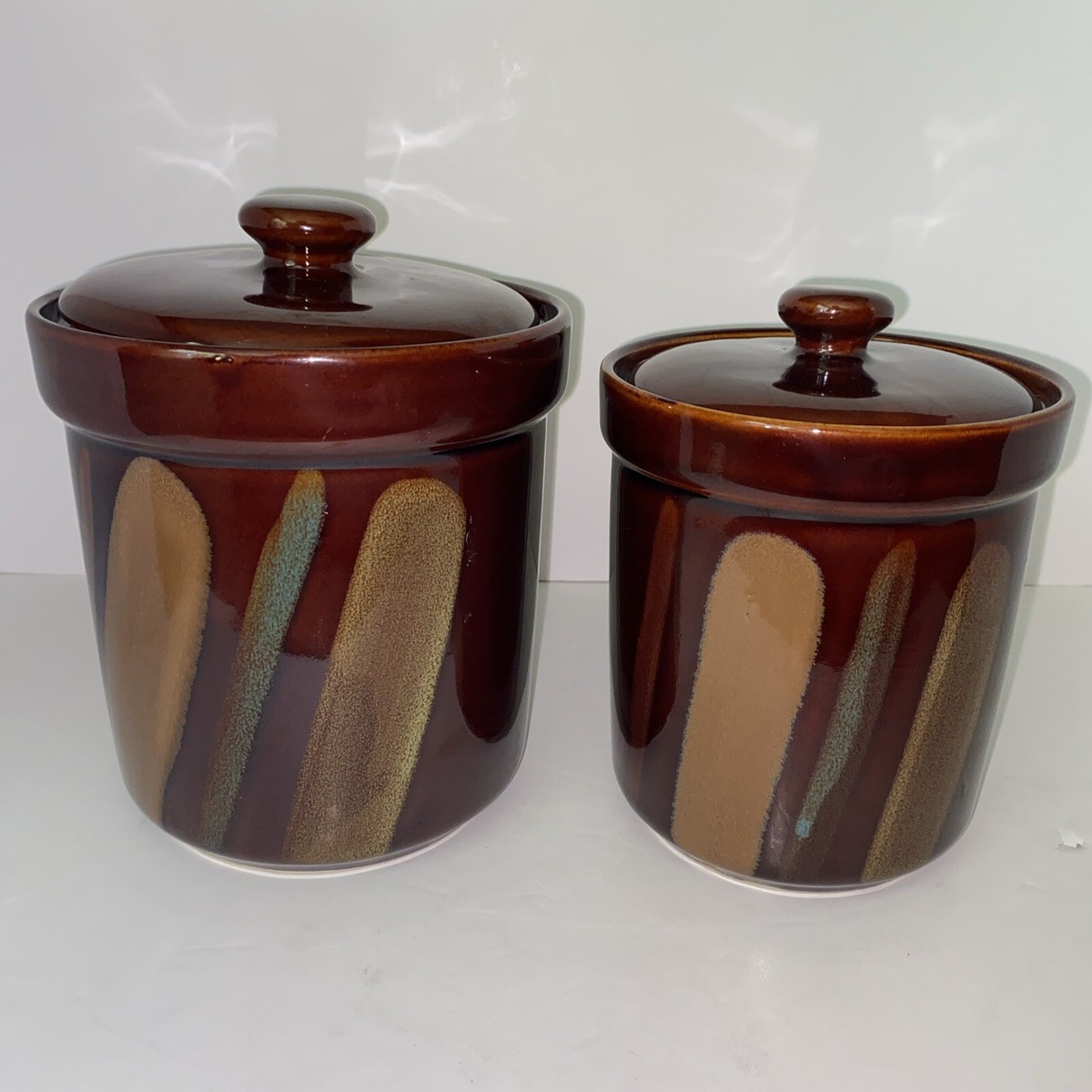 SANGO AVANTI Brown #4722 Set of Canisters Earthy Tones Set Of
