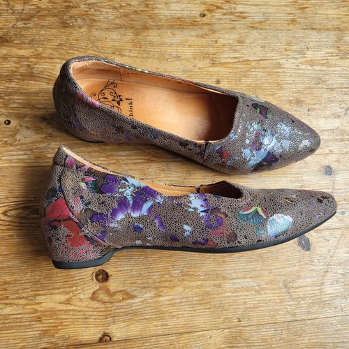 Think! Think Grey Multi Scalloped Shoes Size Eur 38 Uk 5 Us 7 Arty Quirky