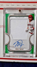 Mike Trout 2022 Topps Definitive Green Auto Relic GU Jumbo Jersey 3/15 Angel RAW