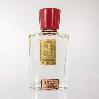 Miniature Perfume Vintage L'Aimant de Coty Perfume Bottle, circa 1930s, Art Deco