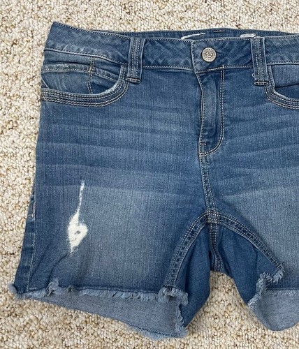 Seven7 Women's Jean Shorts size 10 Distressed Mid Rise Blue Denim (Waist 32") - Picture 5 of 24