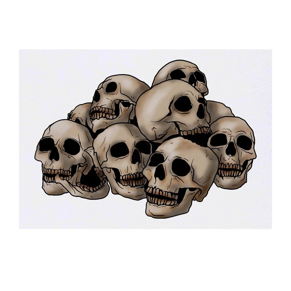 Large 'Pile Of Skulls' Temporary Tattoo (TO00044218)