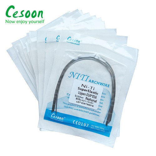 Paquete de 10 cables de arco NiTi súper elásticos de ortodoncia dental naturaleza rectangular - Imagen 8 de 22