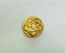 Round Gold Metal Abstract Floral Ctr Vintage Buttons Shank 30L - 3/4" - 19mm B17