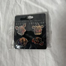 Five Nights at Freddy's Sister Location Lapel Pins Bioworld 4 Pin Set BRAND NEW 