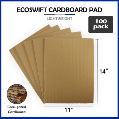100 Almohadillas De Cartón Corrugado EcoSwift 11x14 - Perfectas Para Embalaje Y Relleno