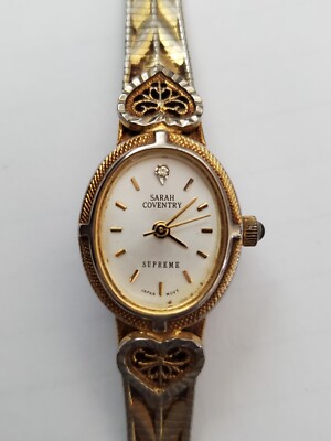 Sarah Coventry Supreme Women's Watch Jeweled Bezel LSS023 Gold Tone Parts  Only