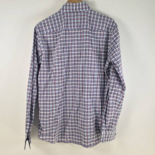 Hugo Boss mens button up shirt size L slim fit blue check long sleeve 103246 - Picture 7 of 10