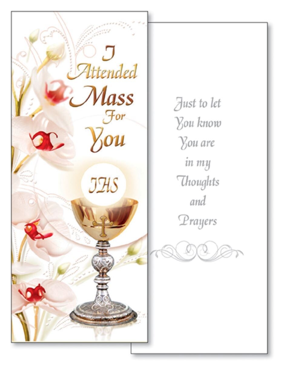 I Attended Mass For You Card Religious Catholic - Thinking of You Floral