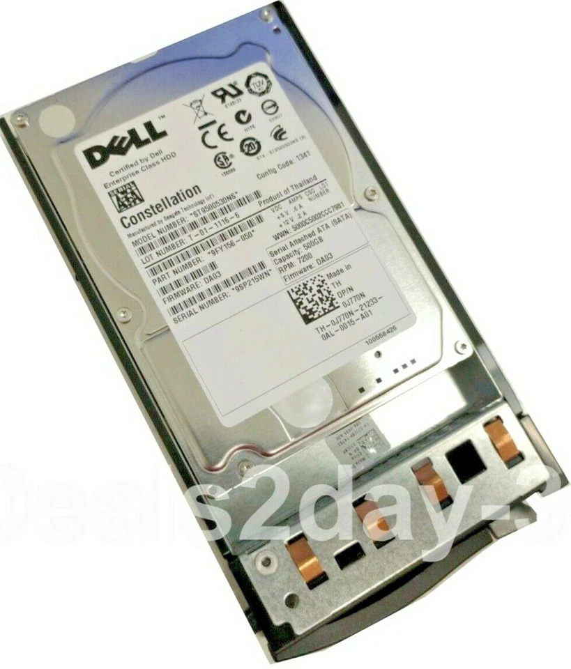 Dell 0J770N J770N 500GB 7.2K 3G 32MB 2.5" SATA Hard Drive ST9500530NS W/ Tray - Image 2 of 4