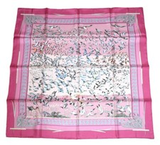 Foulard Hermes Libres Comme L'Air 90 Cm Seta Rosa Uccello Aria Carré 35"