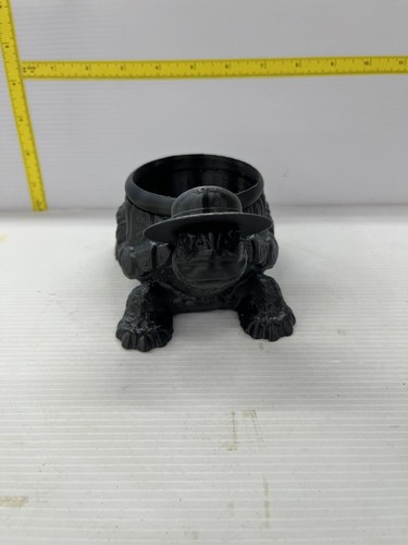 Turtle Planter 3D Printed - Succulent Planter Pot - Silver Black - Picture 2 of 4