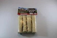 Tasman's Natural Pet Pack Of 4 All-Natural Premium Buffalo Rawhide Rolls 5"