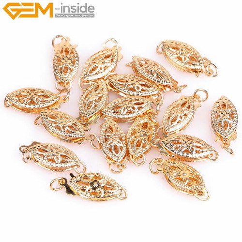14K Gold Filled Fish Flower Filigree Clasps For Pearl Necklace Bracelet Closure - Picture 15 of 24
