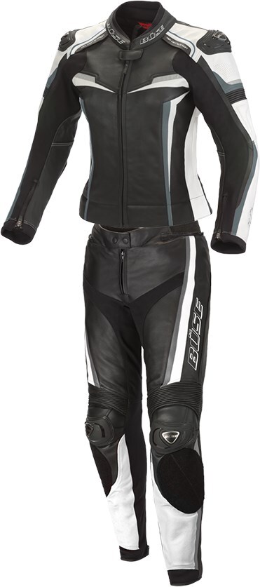 Women's Motorcycle Leather Suit 42 - Büse Mille Two-Piece Black-White