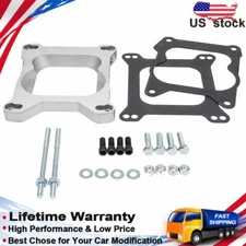 Portable Edelbrock 1932 Four-Hole Square-Bore to Spread-Bore Carburetor Adapter