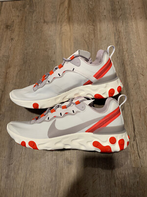 WMNS NIKE REACT ELEMENT 55 PLATINUM TINT-SILVER LILAC SZ 12 BQ2728-010