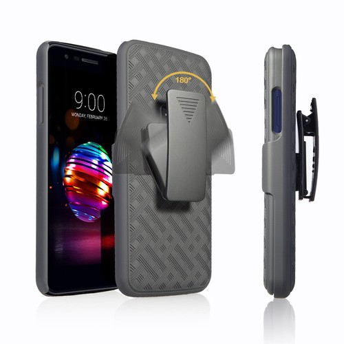 For LG K10 2018, K30, MS425, X410 Slim Shell Holster Combo Case with Belt Clip - Picture 6 of 8