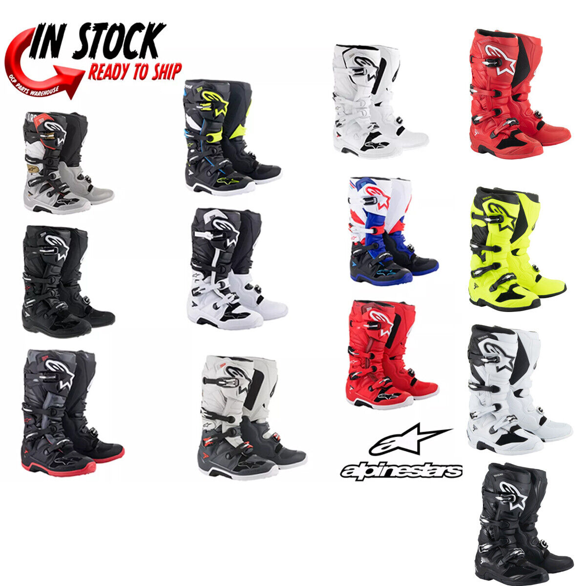 ALPINESTARS TECH 7 BOOTS MOTOCROSS OFFROAD - PICK SIZE/COLOR ALPINESTARS TECH 7 BOOTS MOTOCROSS OFFROAD - PICK SIZE/COLOR