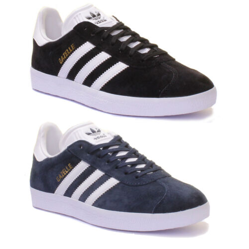 Adidas Gazelle Hombre Blanco y Negro Zapatillas Cuero Ante Talla UK 7-12 - Imagen 1 de 13