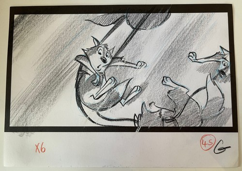 Balto Original Movie Storyboard Drawing Art Animation Balto Pack Falling Cliff G - Picture 1 of 3