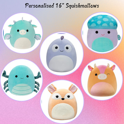 Original 16'' Squishmallows personalisiert mit eigenem Namen/Nachricht oder Foto