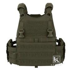 KRYDEX Tactical SCARAB Plate Carrier Heavy Duty Vest and MOLLE Front Panel Green