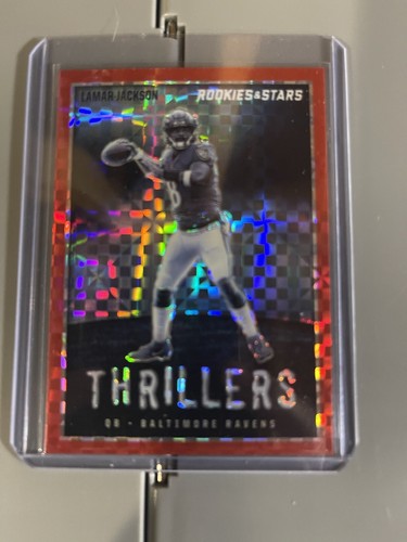 Lamar Jackson 2023 Rookies & Stars Thrillers Ravens th-3 Red Checkerboard
