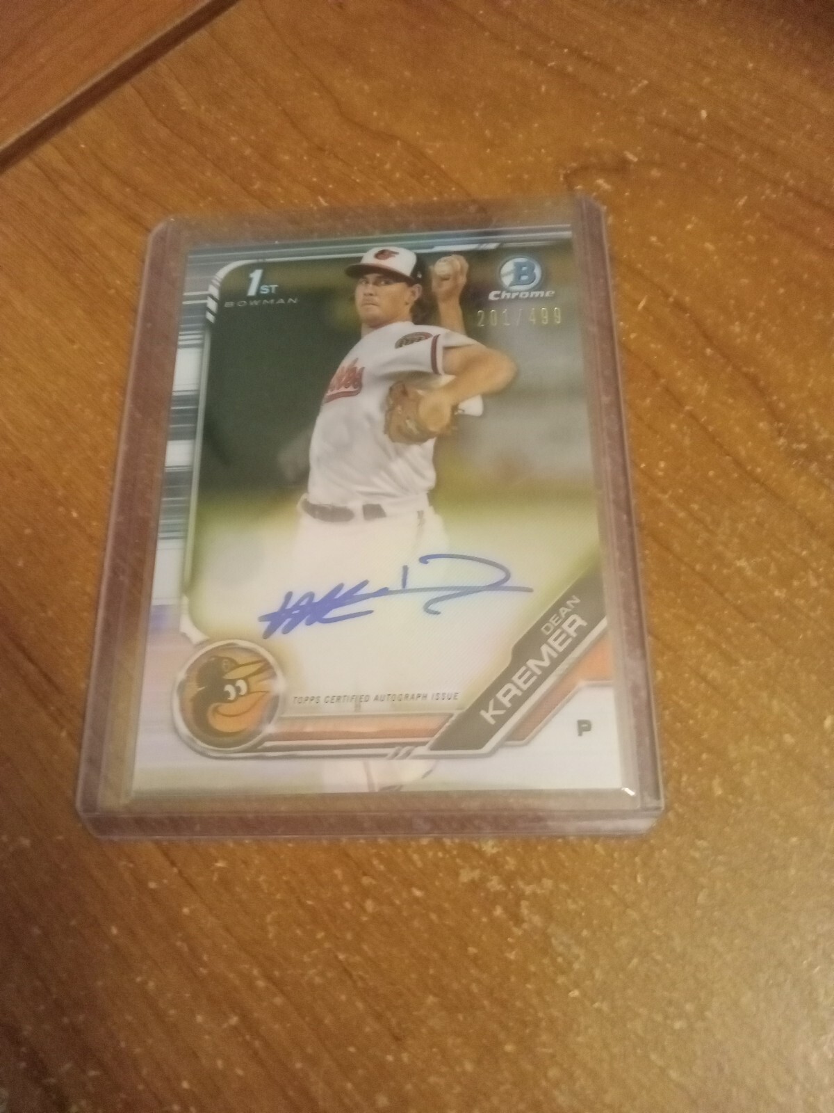 Dean Kremer ⚾️ 2019 Bowman Chrome RC REFRACTOR #'D /499 AUTO Autograph  O's