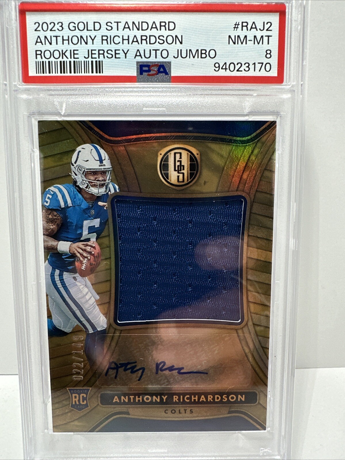 Anthony Richardson Panini Gold Standard Rookie Jersey Autographs Jumbo #RAJ2 Base