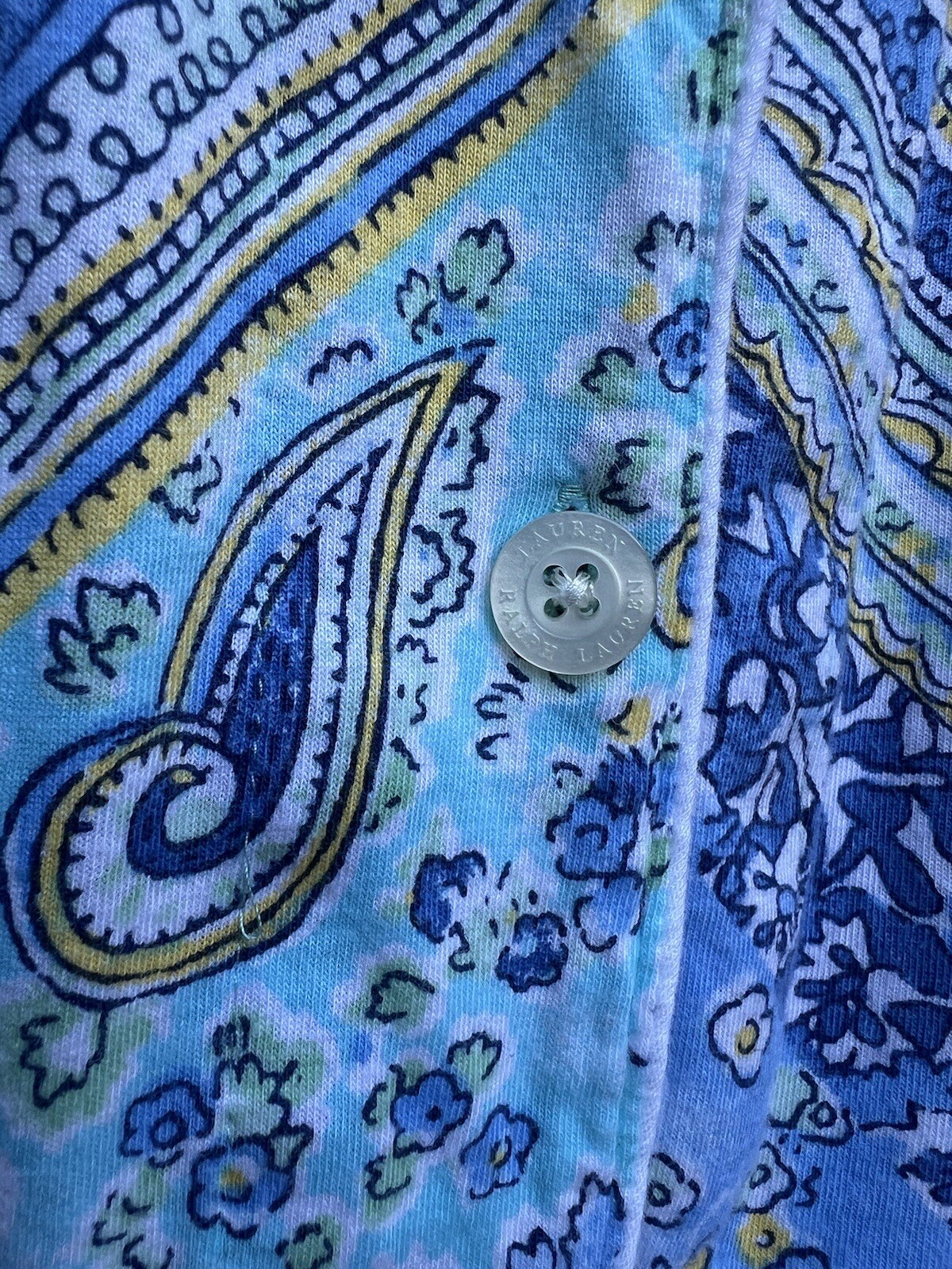 LRL Ralph Lauren Black Label Sz M Paisley Women’s Script Logo Pajama Shorts Set thumbnail 7