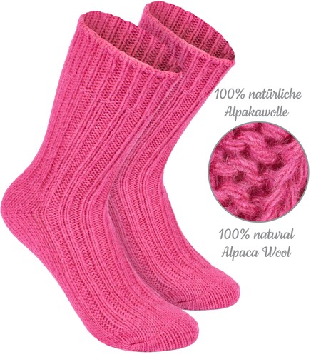 Paquete de 4 pares de calcetines de lana de alpaca BRUBAKER para hombre mujer - Imagen 56 de 79