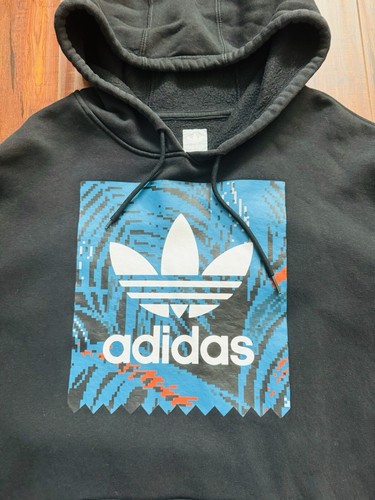 Adidas Originals Trefoil Graphic Skateboarding Black Pullover Hoodie - Size M - Picture 2 of 8