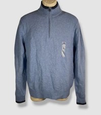 Michael Kors Men's Blue Quarter-Zip Long Sleeve Sweater Size M