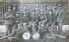 POST WWI GERMAN FREIKORPS EPP BAND IN NEUBURG GERMANY - PHOTO POSTCARD RPPC