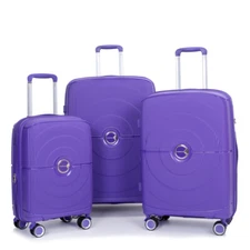 Suitcase Spinner Wheels PP Luggage Sets Lightweight TSA Lock,3-PieceSet20/24/28