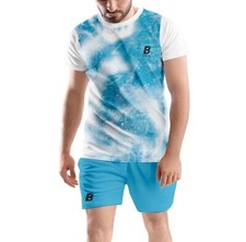 Printed Super Net Comfortable T shirt Shorts Set for Sports Gym