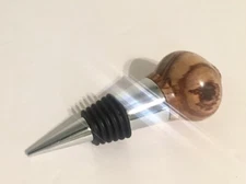 PSI Woodworking Chrome-Plated Bottle Stopper BS1 w Nigerian Mansonia Wood