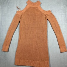 Abercrombie & Fitch Cold Shoulder High Neck Knit Ribbed Sweater Dress Sz XS