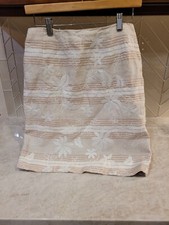 Talbots Womens Skirt Irish Linen Embroidered Tan Size 8