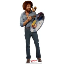 BOB ROSS & SQUIRREL The Joy of Painting CARDBOARD CUTOUT Standup Standee Poster